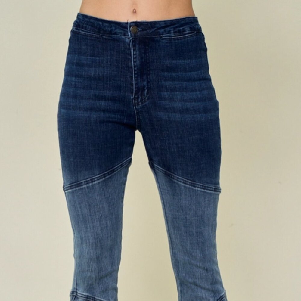 Dk Denim Ombre Panel Flared Denim - Western Style